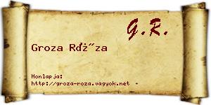 Groza Róza névjegykártya